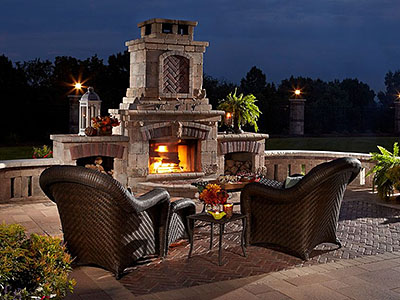 TUSCANY Unilock Fireplace